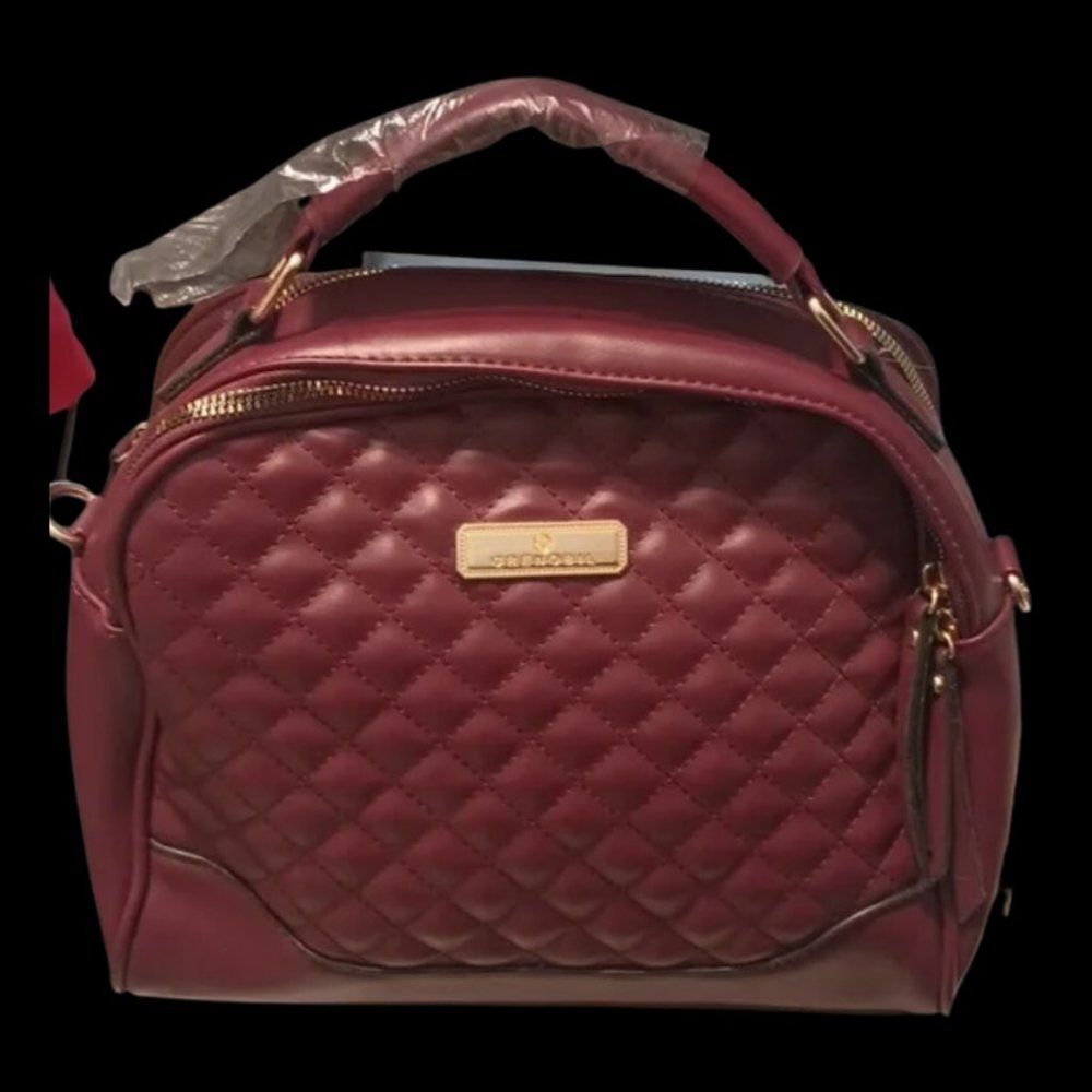 Quilted Wine-Colored Women's Purse